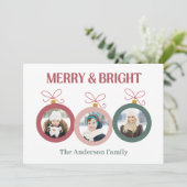 Kerstkaart Merry And Bright (Staand voorkant)