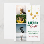 Kerstkaart Merry and Bright (Voorkant / Achterkant)