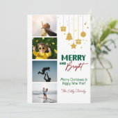 Kerstkaart Merry and Bright (Staand voorkant)