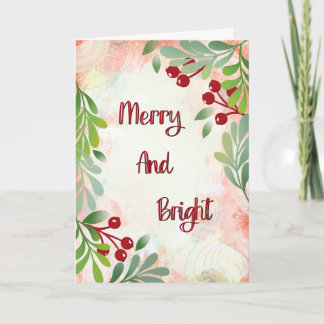 Kerstkaart Merry and Bright Kaart