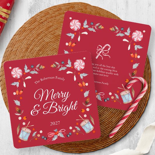 Kerstkaart Merry & Bright