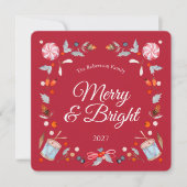 Kerstkaart Merry & Bright (Voorkant)