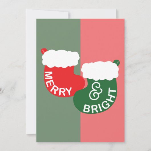 Kerstkaart Merry & Bright (Voorkant)