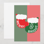 Kerstkaart Merry & Bright (Voorkant / Achterkant)