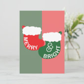 Kerstkaart Merry & Bright (Staand voorkant)