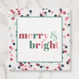 Kerstkaart Merry & Bright Confetti Cadeautag Bedankjes Labels