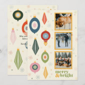 Kerstkaart 'Merry & Bright Vintage' (Voorkant / Achterkant)