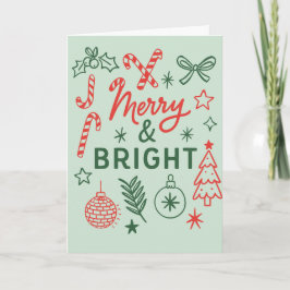 Kerstkaart Merry & Bright Vintage Kaart