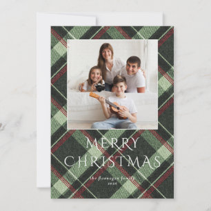 Kerstkaart Merry Burgundy Groen met Foto
