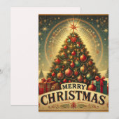 Kerstkaart Merry Christmas Vintage Luxe (Voorkant / Achterkant)