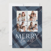 Kerstkaart Merry Navy Gold (Voorkant)