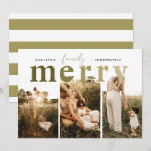 Kerstkaart Merry Simple 3 foto's (Voorkant / Achterkant)