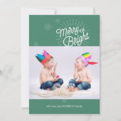 Kerstkaart met 1 foto en steruitbarsting in het gr (Voorkant)