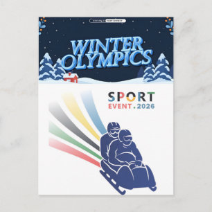 Kerstkaart met 2026 Winter Olympische Spelen Feestdagenkaart