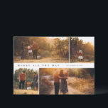 Kerstkaart met 4-foto collage 'Merry All the Way' Kaart<br><div class="desc">Verspreid kerstvreugde met onze gepersonaliseerde kerstkaart met foto, ontworpen om de warmte en vreugde van uw gezin vast te leggen. Personaliseer hem met uw favoriete foto, hartelijke boodschap en unieke details voor een werkelijk onvergetelijke groet. Ideaal voor het sturen van kerstwensen naar dierbaren dichtbij en ver, onze hoogwaardige kaart zorgt...</div>