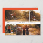 Kerstkaart met 4-foto collage 'Prettig tot het ein Kaart (Voorkant / Achterkant)