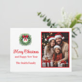 Kerstkaart met aangepaste foto (Staand voorkant)
