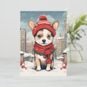 Kerstkaart met Aardige Hond (Staand voorkant)