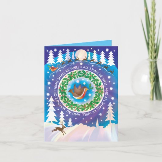 Kerstkaart met "Alles komt goed" citaat. Kaart (Voorkant)