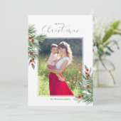 Kerstkaart met altijdgroene kerstboom kaart (Staand voorkant)
