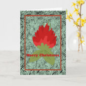kerstKaart met ander groen en rood ontwerp Kaart (Gele Bloem)