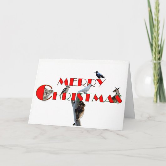 Kerstkaart met Australische Dieren Feestdagen Kaart (Voorkant)