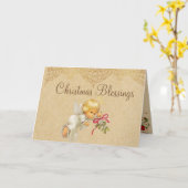 Kerstkaart met Baby Engel Kaart (Gele Bloem)