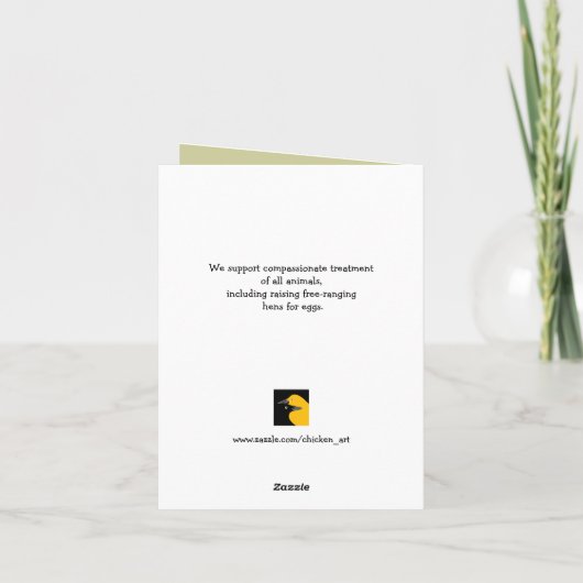 Kerstkaart met baby kippen in de achtertuin feestdagen kaart (Achterkant)