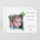 Kerstkaart met bedankje feestdagenkaart (Voorkant / Achterkant)