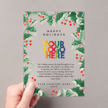 Kerstkaart met bedrijfslogo voor zakelijk gebruik