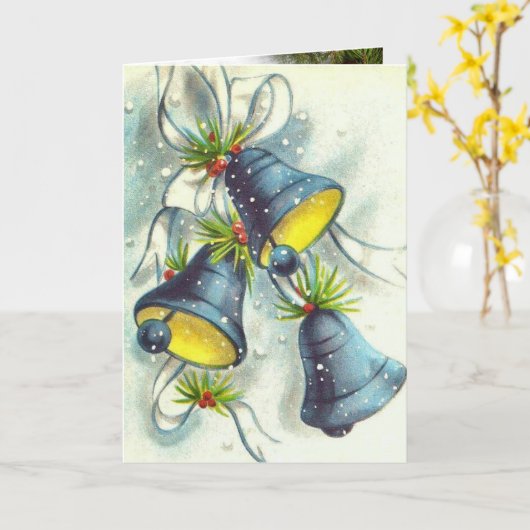 Kerstkaart met belletjes kaart (Gele Bloem)