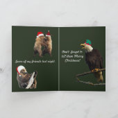 Kerstkaart met beren welpen en adelaar feestdagen kaart (Binnen)