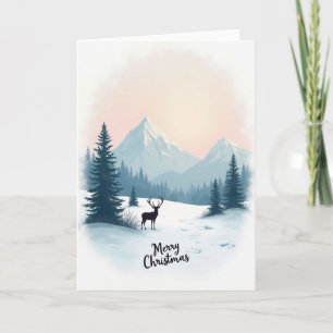 Kerstkaart met bergtoppen kaart