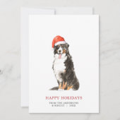 Kerstkaart met Berner Sennenhond en kerstmannenhoe Aankondiging (Voorkant)
