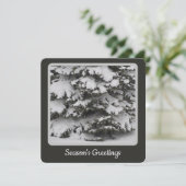 Kerstkaart met besneeuwde boom (Staand voorkant)