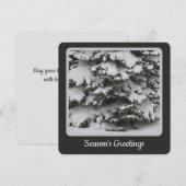 Kerstkaart met besneeuwde boom (Voorkant / Achterkant)