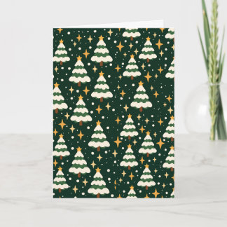 Kerstkaart met Besneeuwde Dennen Kaart