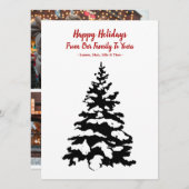 Kerstkaart met besneeuwde pijnboom (Voorkant / Achterkant)