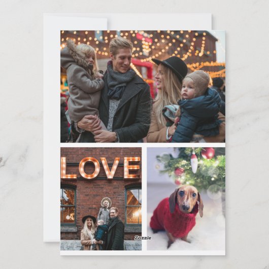 Kerstkaart met besneeuwde pijnboom (Achterkant)