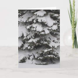 Kerstkaart met besneeuwde takken feestdagen kaart