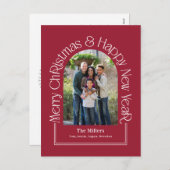 Kerstkaart met bewerkbare kleur en boogvormige afb feestdagenkaart (Voorkant / Achterkant)