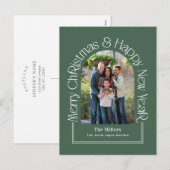 Kerstkaart met bewerkbare kleur en boogvormige beg feestdagenkaart (Voorkant / Achterkant)