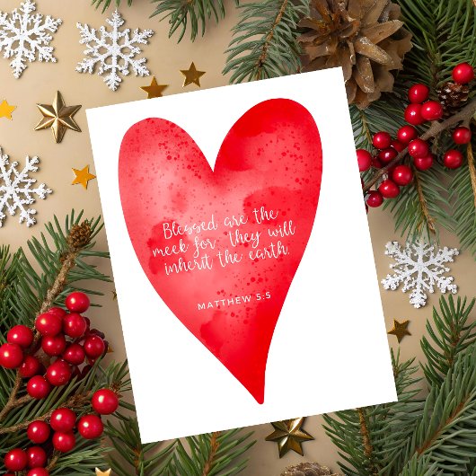Kerstkaart met Bijbeltekst Matteüs 5:5