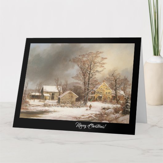 Kerstkaart met Bijbelteksten van het platteland Kaart (Voorkant)