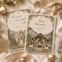 Kerstkaart met Bijbelvers en kerststal