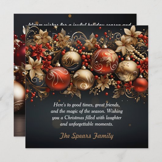 kerstkaart met blaasjes (Voorkant / Achterkant)