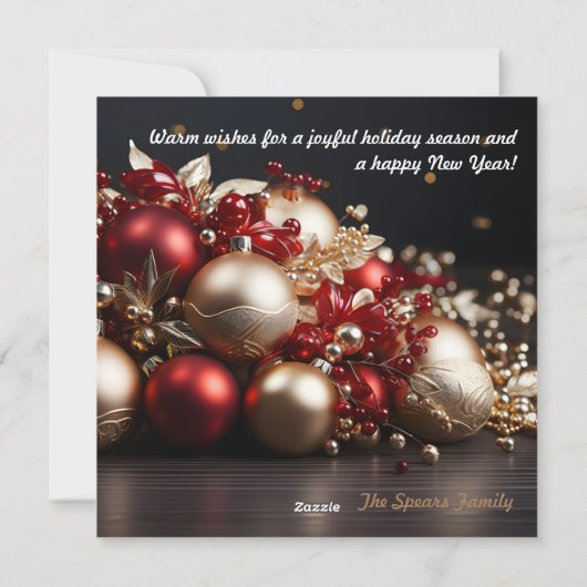 kerstkaart met blaasjes (Achterkant)