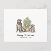 KerstKaart met Black Labrador Dog Family Briefkaart (Voorkant)