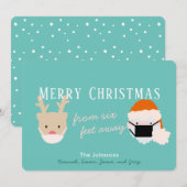 Kerstkaart met blauw interieurmasker (Voorkant / Achterkant)