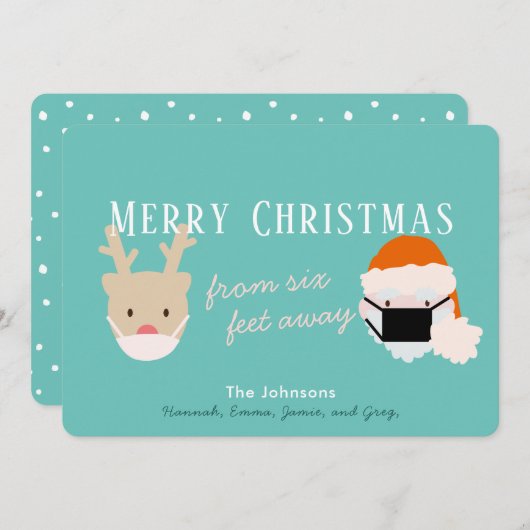 Kerstkaart met blauw interieurmasker (Voorkant / Achterkant)